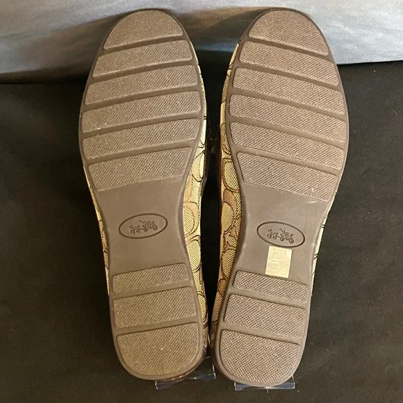 Coach Signature C Monogram Loafers Brown Gold Chain Women's Size 7 - Picture 5 of 5